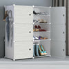 12 Cubes Interlocking DIY Shoe Bookcase Organizer Rack Stand Cabinet Storage UK