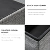 Foldable Storage Ottoman Pouffe Seat Folding Grey Linen Foot Stool Storage Stool