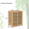 80 L Bamboo Laundry Hamper Clothes Laundry Basket Organizer W/ Lid & Handles