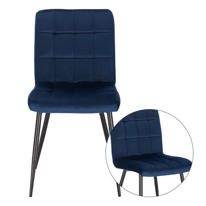 1x Dining Chairs Living Room Chairs with velvet +metal Counter Chairs blue
