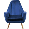 Upholstered Wing High Back Accent Chair Armchair Lounge Sofa Velvet Fabric Blue