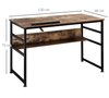 Industrial Writing Table Vintage Rustic Furniture Metal Drafting Computer Desk