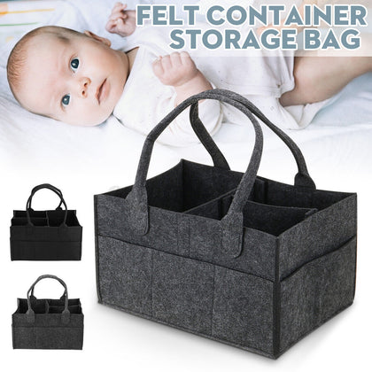 Baby's Diaper Organizer Caddy Felt Changing Nappy Kids Storage Carrier Hand Bag