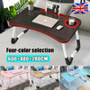 Folding Laptop Bed Tray Table Portable Lap Desk Notebook Breakfast Cup Slot UK