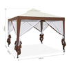 Mondeer Garden Gazebo Pivillion Shelter 3M*3M 4 Sides Double Layer Canopy Beige