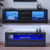 120/160cm TV Unit Cabinet Stand White/Black High Gloss with LED Lights Drawers