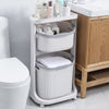 Laundry Basket Washing Clothes Plastic Hamper Bin Trolley Bathroom Storage Unit