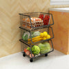 Large 3 Tier Kitchen Fruit Vegetable Holder Storage Trolley Basket Rack UK