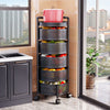 6 Tier Kitchen Rotating Storage Trolley Cart Utility Vegetable Mobile Shelf Rack