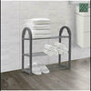 3 Tier SHOE RACK Stand Storage Organiser Compact SPACE SAVE Shelf Grey