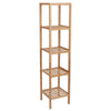 Modern 5 Tiers Storage Rack Shelving Bookcase Bamboo Books Plant Shelf Home