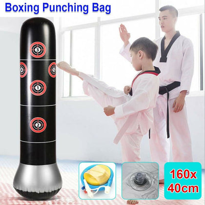 Free Standing Inflatable Boxing Punch Bag + inflator Kick Training Kids Adults