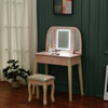 Dressing Table Makeup Desk w/LED Light Mirror & 4 Drawer,Stool Bedroom Pink UK
