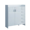 High Gloss 2 Doors Front Shoe Cabinet Storage Footwear Organizer Stand Rack Unit