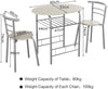 Small Table and 2 Chairs 3PCS Bar Kitchen Dining Breakfast Furniture Set W/Shelf