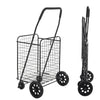 4 Wheel Shopping Trolley Large Capacity Lightweight Frame Strong Folding Cart UK