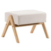 Fabric Rest Stool Wooden Footstool Chair Ottoman Rest Padded Top