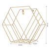 2x Hexagon Metal Wire Wall Shelf Home Decor Magazine Storage Floating Shelf Gold