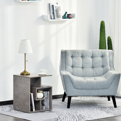 HOMCOM 3-Tier Side End Table Open Shelves Storage Coffee Book Magazine Desk