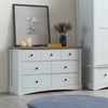 Carden Bedroom Chest of Drawers 7 Drawer 3+4 White & Oak Storage Cabinet