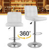 2X Bar Stools Dining Faux Leather Breakfast Bar Chair Kitchen Stool Swivel White
