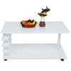 Modern 2 Tiers LED Coffee Tea Table Living Room Furniture White High Gloss