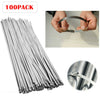100pcs Stainless Steel Metal Cable Wire Zip Tie Exhaust Wrap Self-Locking 12"