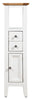 Small Oak Off White Painted Hallway Storage Cupboard/Tower | Wood Corner Unit