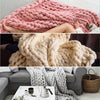LUXURY CHUNKY CABLE KNIT HAND-WOVEN SOFA BED CHAIR BLANKET THROW