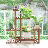 Upgrade Wooden Flower Pot Plant Stand Outdoor Indoor 6 Tier Rack Bonsai Display