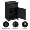 Bedside Table w/ Drawer & Door, Bedside Cabinet Nightstand,End Table White/Black