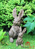 Garden Ornament Rabbit Hare Sculpture indoor outdoor Wood Effect 38cm and 20cm
