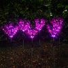 2x11 LED Solar Power Rose Flower Stake Lights Outdoor Garden Path Luminous Lamps