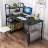 Computer Table Study Desk with Shelves Unit Black Home Office Workstation Corner