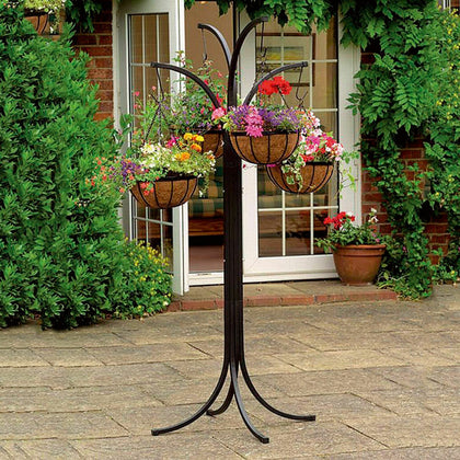 4 Arm Tree Cascade Hanging Basket Patio Stand Garden Plant Patio Planter New