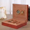 Cedar Wood Wooden Lined Cigar Humidor Humidifier Hygrometer Case Box Brown NEW
