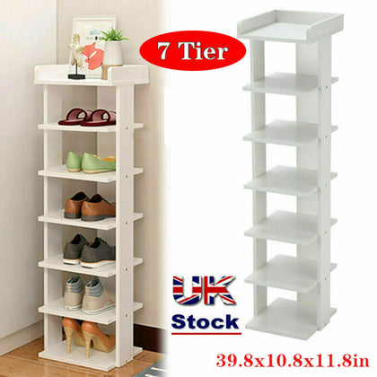 7 Tier Shoe Rack Storage Shelf Corner Shoes Cabinet Organiser Stand Unit Wood