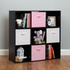 Black 9 Cube Kids Pink & White Toy/Games Storage Unit Girls/Boys Bedroom Shelves
