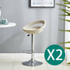 2X Rattan PU Bar Stools Breakfast Bar Chair Kitchen Stool Swivel Barstool