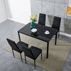 Black/White/Grey Dining Table and 4 / 6 Padded Chairs Set Home Kitchen Furniture