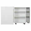 Wooden Storage Cupboard Bookcase 2 Drawers Shelving Rack Books CDs Organizer