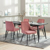 1X Dining Chair Pink Velvet Chairs Metal Steel Legs Bedroom Chair