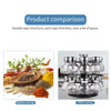 Revolving Rotating Plastic 16 Jar Spice Rack Storage Glass Jars & Chrome Lids