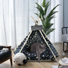 Pet Tent Teepee Bed Foldable Dog Puppy Cat Nest House Portable Kennel w/ Cushion