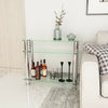Modern 3 Tier Glass Console Table With Chrome Legs Hall Table Home Living Room