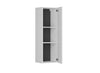 White High Gloss 1 Door Tall Wall Unit Narrow Cabinet Storage Black Handle Fever