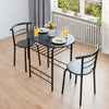 Small Table and 2 Chairs 3PCS Bar Kitchen Dining Breakfast Furniture Set W/Shelf