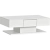 Coffee Table LED High Gloss White Rectangle Cocktail Table Modern Living Room