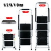 Home Anti-Slip Folding Steps Ladder 1/2/3/4 Step Safety Ladders Stool Rubber Mat