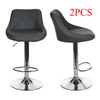 2X Bar Stools Leather Swivel Gas Lift Rest Chair Home Kitchen Pub Breakfast Seat